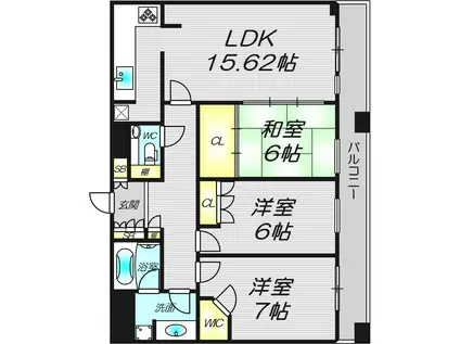 ザ・梅田タワー(3LDK/34階)の間取り写真