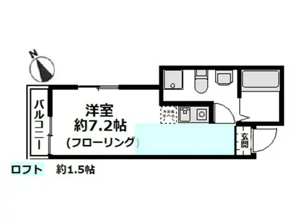 ヒルトップ横浜山手(ワンルーム/2階)の間取り写真