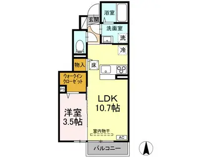 ファミィーユ KIII(1LDK/1階)の間取り写真