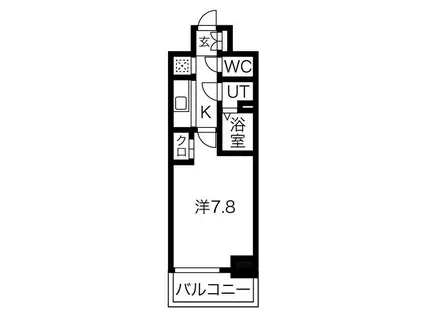 THE RESIDENCE H(1K/8階)の間取り写真