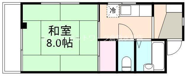 吉岡マンションD棟(1K/2階)の間取り写真