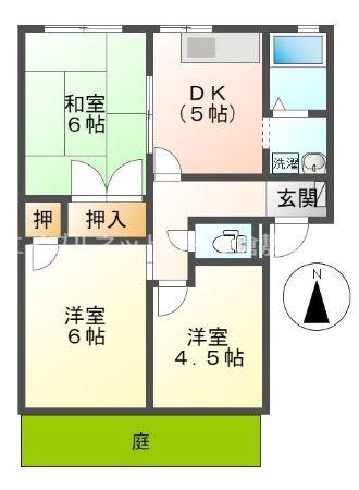 フレグランス十禅寺 B(3DK/1階)の間取り写真
