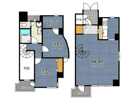 フィールトレイン(2LDK/3階)の間取り写真
