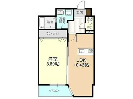 グランパセオ元今泉(1LDK/4階)の間取り写真