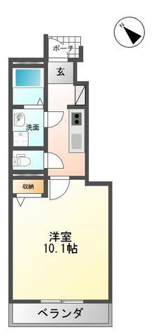 CUORE(1K/1階)の間取り写真
