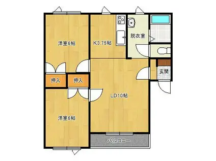 ラッキーストーリッジIII(2LDK/1階)の間取り写真