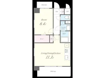 ラ グランディール(1LDK/2階)の間取り写真