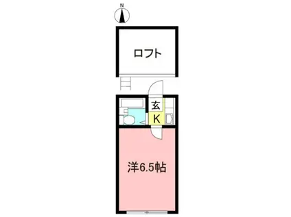 シャングリラK(ワンルーム/1階)の間取り写真