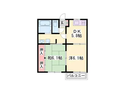 メゾンドたかじゅんNO.1(2DK/1階)の間取り写真