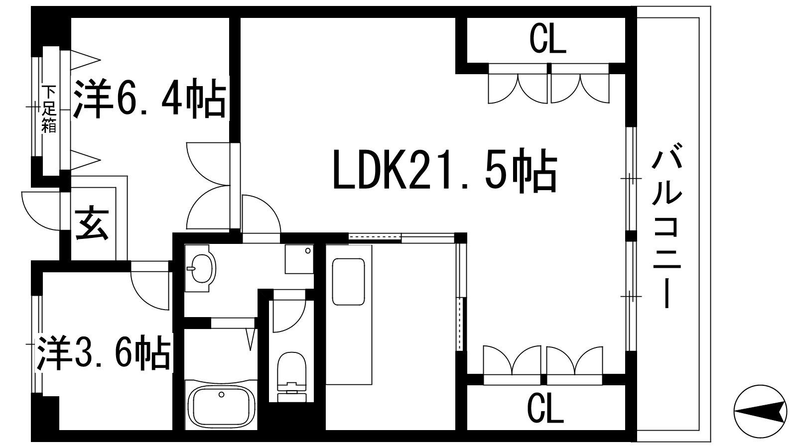 阪急仁川マンション(2LDK/2階)の間取り写真
