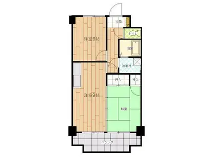 足立インターハイツ(2LDK/4階)の間取り写真