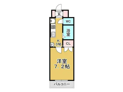 ソレイユハイツ泉中央(1K/5階)の間取り写真