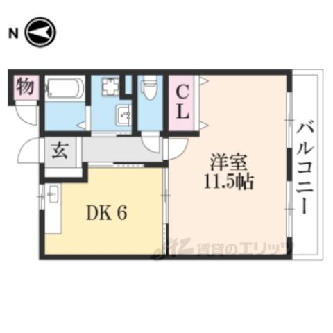 コットンハウス(1LDK/2階)の間取り写真
