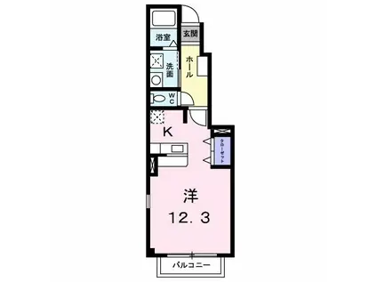 アヴニールIII(1K/1階)の間取り写真