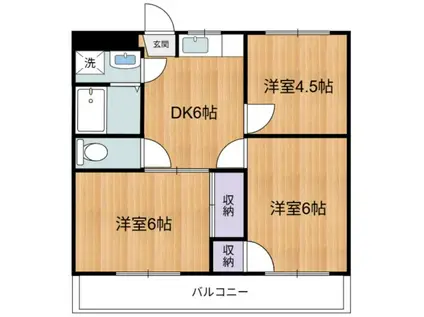 グリーンヒルタカハシ(3DK/1階)の間取り写真