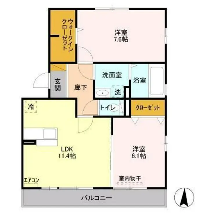 セントラルアヴェニューB 3階階 間取り