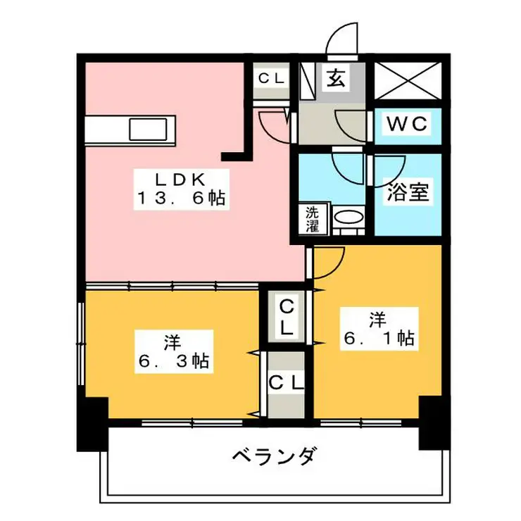 フクロク・レーヴ・マンション 7階階 間取り