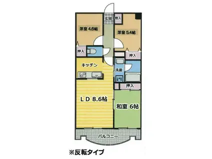クオリアテラス千人町(3LDK/2階)の間取り写真