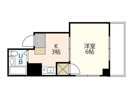 清和榎町(1K/3階)の間取り写真