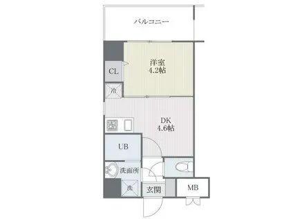 ジェイド博多(1DK/11階)の間取り写真