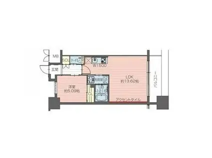 プレジオ帝塚山(1LDK/9階)の間取り写真