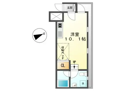 サザンクロス(ワンルーム/3階)の間取り写真