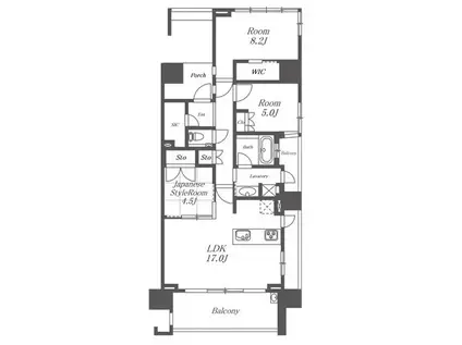 グランドメゾン丸の内スタイル(3LDK/2階)の間取り写真