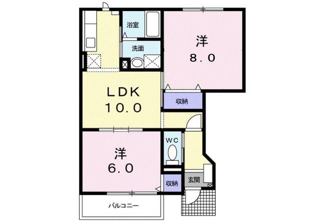 センチュリー桂木(2LDK/1階)の間取り写真