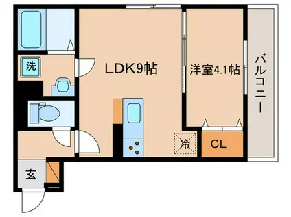 SUNSILK(1LDK/1階)の間取り写真