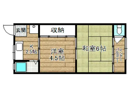 坂元コーポ(2K/2階)の間取り写真