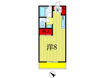 MFコーポ7B(ワンルーム/2階)の間取り写真