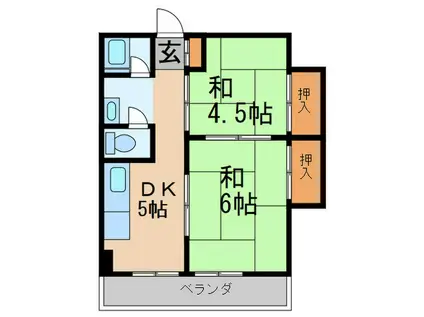 光菱ビル(2DK/5階)の間取り写真