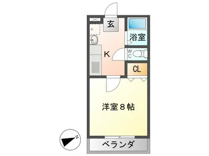 パールマンションIII(1K/1階)の間取り写真