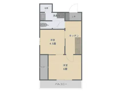 森川ビル(2K/3階)の間取り写真