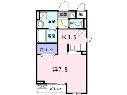 カスカード(1K/2階)の間取り写真