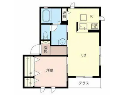 IKメゾン(1LDK/1階)の間取り写真