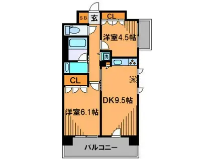 パークアクシス西船橋本郷町(2DK/3階)の間取り写真