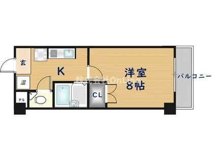 クリスタルハイツ(1K/4階)の間取り写真