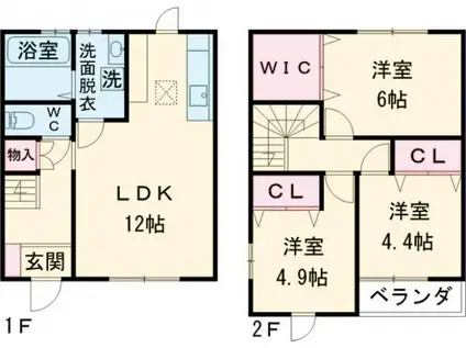 ヴィラハウス徳富(3LDK/1階)の間取り写真