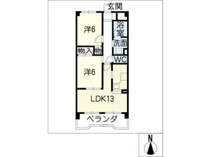 エクセレンス堀 A(2LDK/2階)の間取り写真
