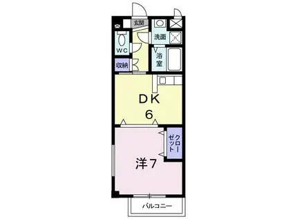 パルテール・アイI(1DK/2階)の間取り写真