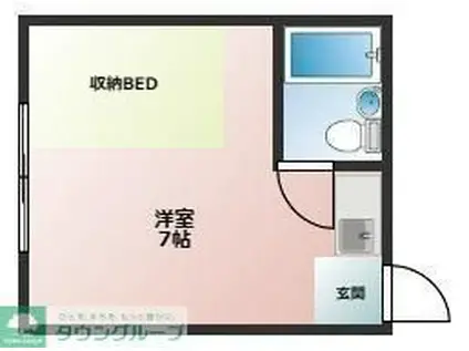エスポワール八坂(ワンルーム/2階)の間取り写真