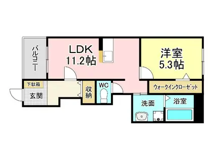 レクエルド守恒(1LDK/1階)の間取り写真