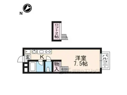 メゾンKT(1K/2階)の間取り写真