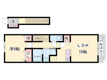 ウィル ヴェステージ参番館(1LDK/2階)の間取り写真