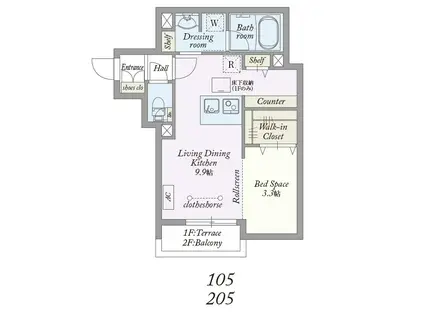 MY STYLE VINTAGE世田谷松原(1LDK/1階)の間取り写真