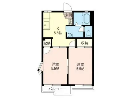 レスポワール(2K/2階)の間取り写真