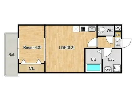 ジーメゾン草加瀬崎(1LDK/3階)の間取り写真