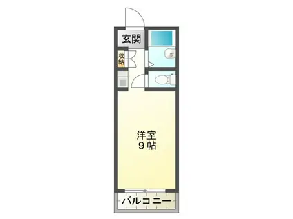 イースト(ワンルーム/1階)の間取り写真