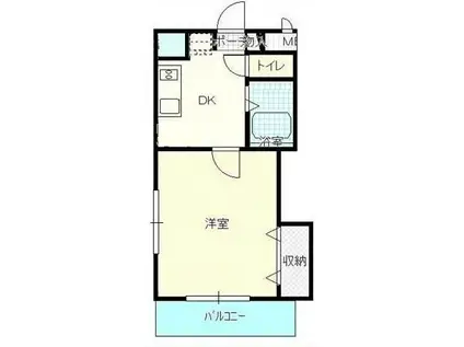 エスポワールI田井(1K/1階)の間取り写真